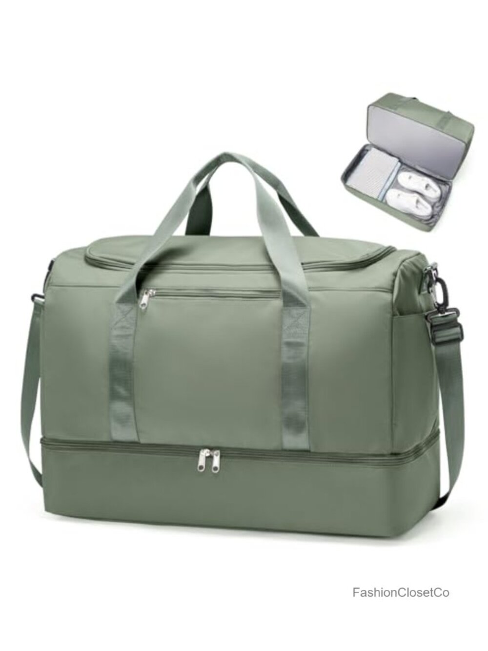 Extra Large Travel Duffel Bag Carry On with Shoe Compartment for Women - Picture 1 of 5